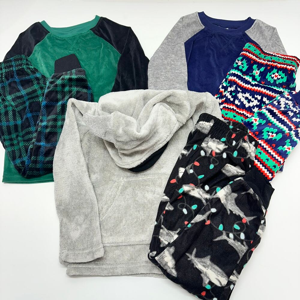 Cat & Jack Fleece Pajama Lot of 3 Boy's Size XS 4-5 NEW